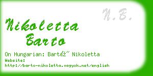 nikoletta barto business card